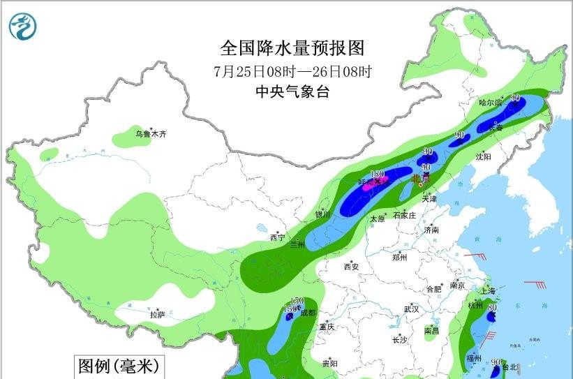 本轮降雨形势已转变，南方降雨减少北方增多，高温过程将达到顶点  第7张