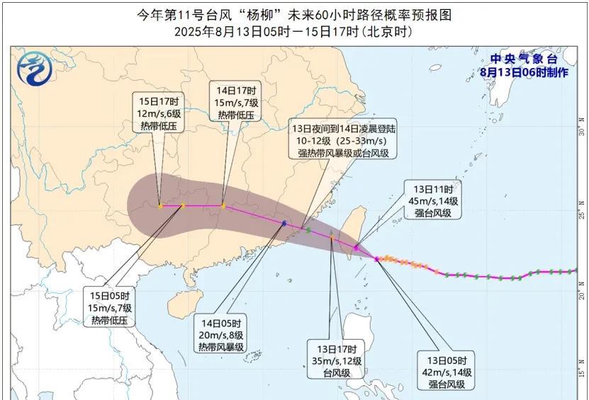 台风“杨柳”今晚到明晨在粤闽交界登陆,广东多地暴雨大暴雨来袭  第2张