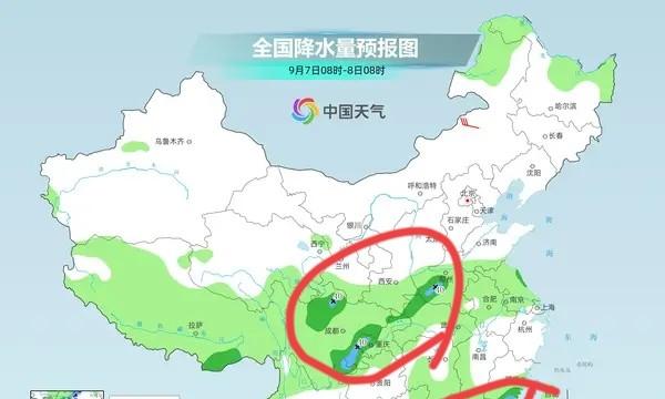 冷空气持续东移，新一轮降雨无缝衔接，明天7号大雨暴雨分布如下  第4张